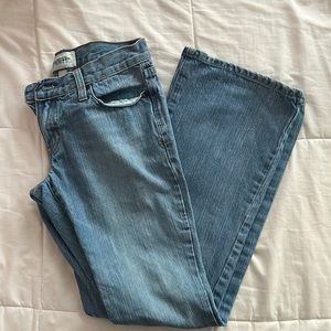 Vintage petite low rise flared denim jeans light blue Abercromie and Fitch